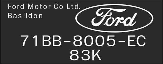 Picture of Ford Cortina MK3 1971 Pre-Face Lift Radiator replacement  Decal / Sticker