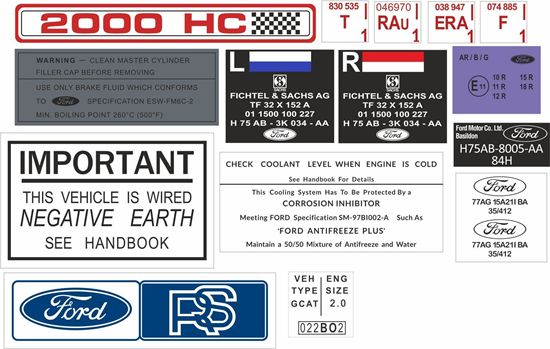 Picture of Ford Escort MK2 RS2000 replacement Decals / Stickers