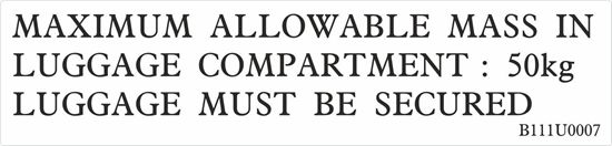 Picture of Lotus Elise / Exige Maximum Luggage Compartment Decal / Sticker