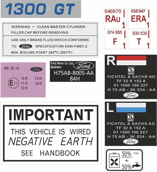 Picture of Ford Escort MK2 1300 Sport / Ghia replacement Decals / Stickers