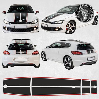 Picture of VW Scirocco 2009 - 2018 GTS over the top Stripes / Stickers