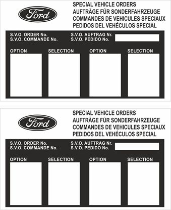 Picture of Ford Special Vehicle Orders Decals / Stickers