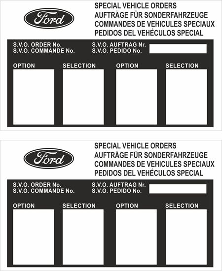 Picture of Ford Special Vehicle Orders Decals / Stickers