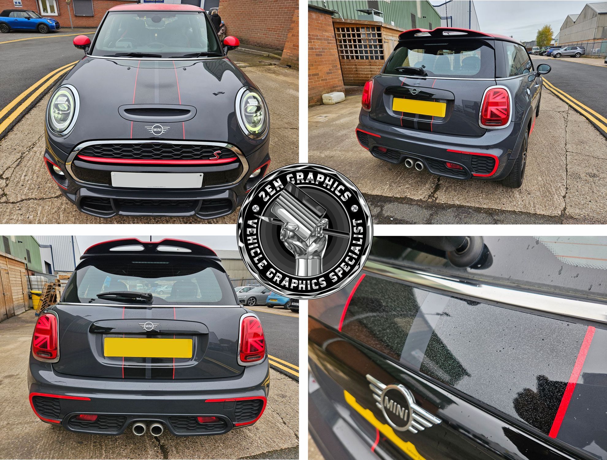 Zen Graphics - Mini F56 3 Door LCi Dual Sport Stripes and Bumper Accents