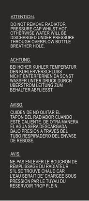 Picture of Triumph 2000 / 2500 Radiator Warning Decal / Sticker