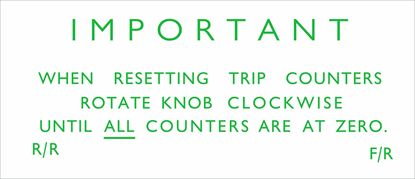 Picture of Triumph TR6, TR7, Dolomite Sprint Speedo trip reset Decal / Sticker