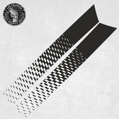 Picture of Mini F54 Clubman  Transparent and Black Gen 4 Style Bonnet Stripes / Stickers