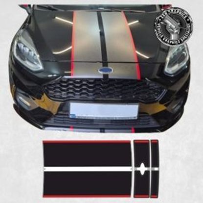Picture of Ford Fiesta MK8 Bonnet and Bumper Stripes / Stickers Exact Factory Fit