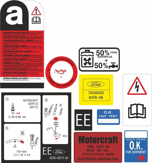 Picture of Ford Fiesta MK2 XR2 early spec replacement Engine bay Decals / Stickers