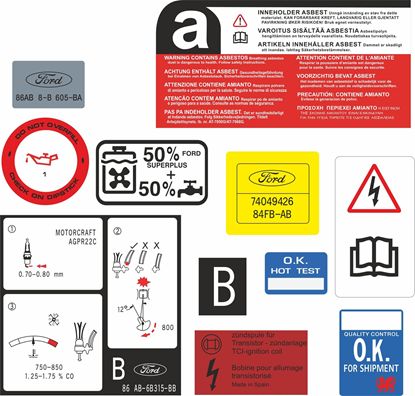 Picture of Ford Fiesta MK2 XR2 later spec replacement Engine bay Decals / Stickers