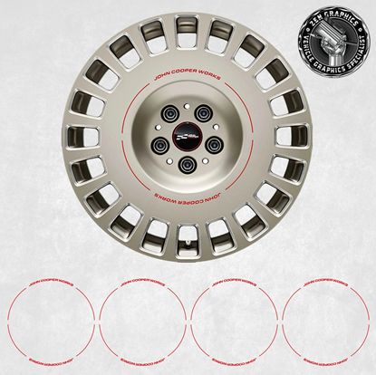 Picture of Mini 4th Gen JCW  18" 964 and 992 Rallye Spoke Alloy Wheel Decals / Stickers