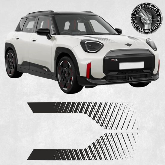 Picture of Mini Aceman J05 Gloss Black / Transparent OEM spec Bonnet Stripes / Stickers - copy