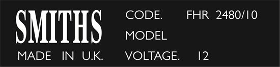 Picture of Triumph Herald, Vitesse Smiths Heater Decal / Sticker