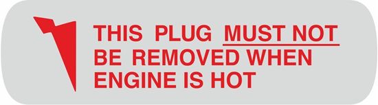 Picture of MGB, MGB V8 or MG Midget Radiator Plug Removal Warning Decals / Sticker