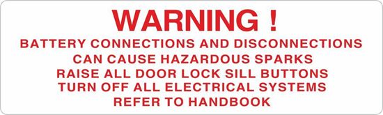 Picture of Rover SD1 Battery Warning label Decal / Sticker