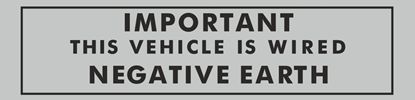 Picture of Positive Earth Label for Austin, Austin Healey, BL, Jaguar, MG, Mini, Morris, Riley, Rover