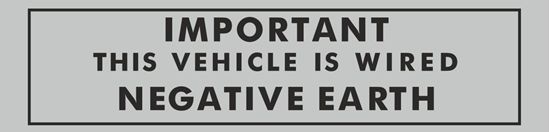 Picture of Positive Earth Label for Austin, Austin Healey, BL, Jaguar, MG, Mini, Morris, Riley, Rover