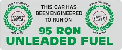 Picture of Rover Mini Cooper 95 RON Unleade Fuel Decal / Sticker