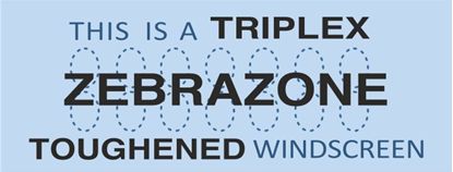 Picture of BMC, Austin Morris, Triumph Triplex ZEBRAZONE toughened glassDecal / Sticker