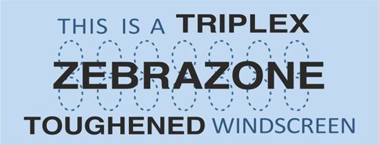 Picture of BMC, Austin Morris, Triumph Triplex ZEBRAZONE toughened glassDecal / Sticker