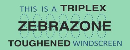 Picture of BMC, Austin Morris, Triumph Triplex ZEBRAZONE toughened glassDecal / Sticker