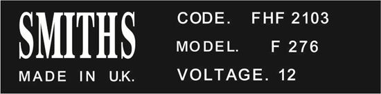 Picture of Triumph Herald, Vitesse Smiths Heater Decal / Sticker