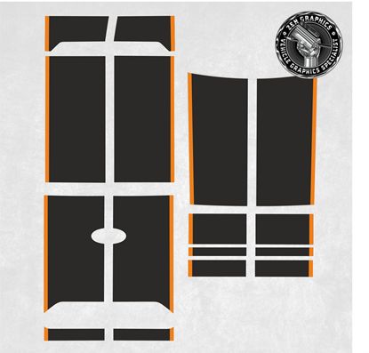 Picture of Transit Custom Tailgate Door (H1) 2018 - 2023  Bonnet, Bumper & Barn Door Stripes / Stickers