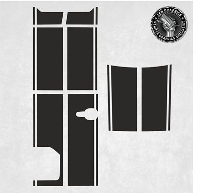 Picture of Transit Custom Barn Doors (H1) 2018 - 2023  Bonnet & Barn Door Stripes / Stickers