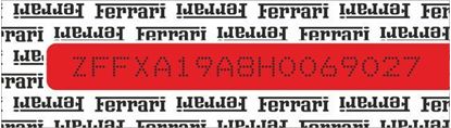 Picture of Ferrari 328 GTB replacement VIN Decal / Sticker