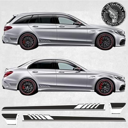 Picture of Mercedes C Class W205 C63 S Edition 1 AMG side Stripes Exact Factory Fit