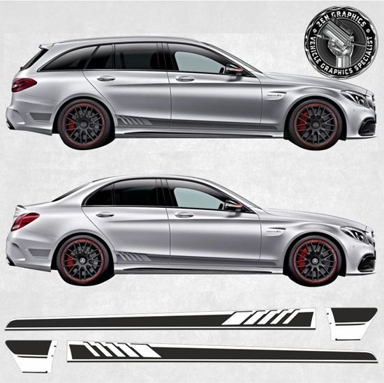 Picture of Mercedes C Class W205 C63 S Edition 1 AMG side Stripes Exact Factory Fit