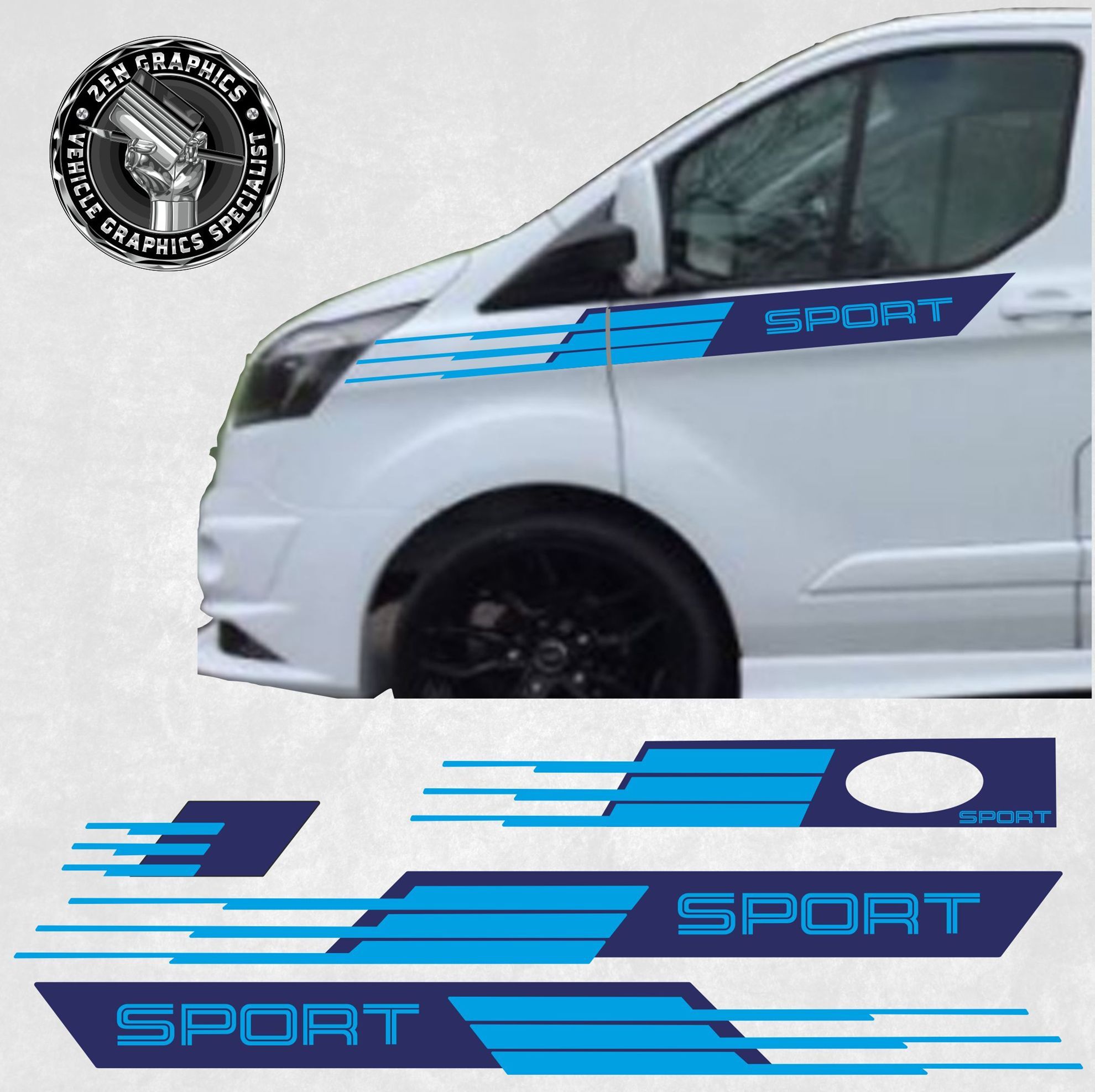 Zen Graphics Ltd - Ford Transit Custom Sport side, Bonnet & rear ...