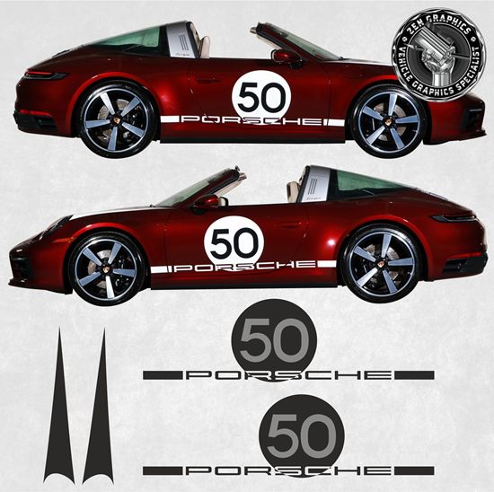 Picture of 992 Heritage Edition side and Fender Stripes Graphics