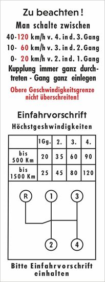 Picture of Porsche 356 pre A 356A shift pattern windshield replacement Decal / Sticker