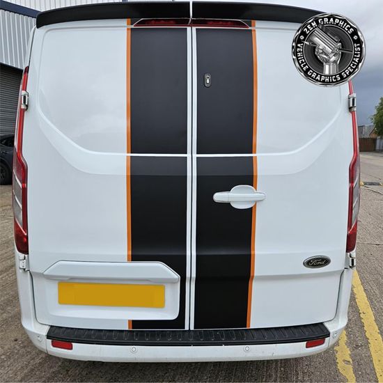 Picture of Transit Custom rear Barn Doors Stripes / Stickers Exact Factory Fit