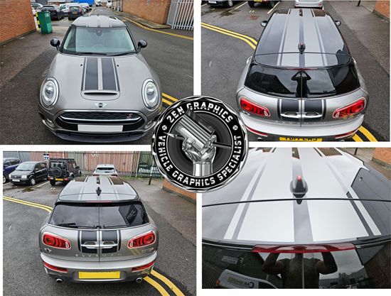 Picture of Mini F54 Clubman LCi Cooper S / JCW Roof, Rear & Bonnet Stripes  / Stickers