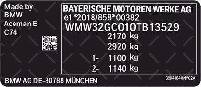 Picture of Mini J05 Aceman VIN Decal / Sticker