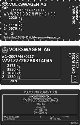 Picture of VIN Chassis remanufactured replacement sticker - copy