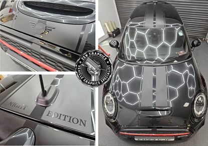 Picture of Mini F56 3 Door LCi / LCi 2 Cooper S Night Edition over the top Stripes / Stickers