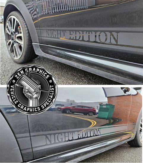 Picture of Mini F56 3 Door Pre LCi / LCi / LCi 2 Cooper S Night Edition side Stripes / Stickers