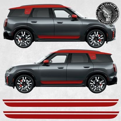 Picture of Fits Mini U25 Countryman side Stripes / Stickers