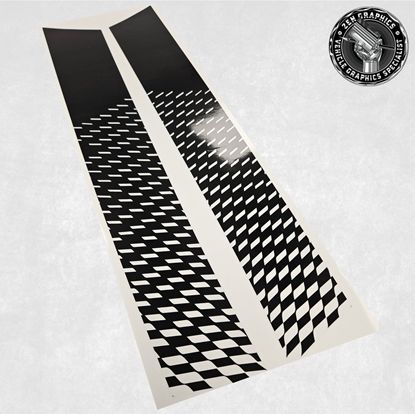 Picture of Mini R Series LCi Gen 2 Transparent and Black 2024 Style JCW Bonnet Stripes