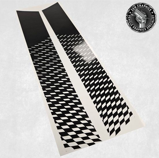 Picture of Mini R Series LCi Gen 2 Transparent and Black 2024 Style JCW Bonnet Stripes