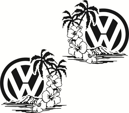Picture of V Dub Beach & Floral Decals / Stickers