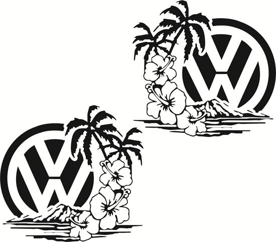 Picture of V Dub Beach & Floral Decals / Stickers