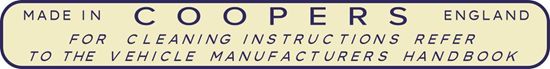Picture of Austin / Triumph / Land Rover Coopers  Air Filter Cleaner Decal / Sticker