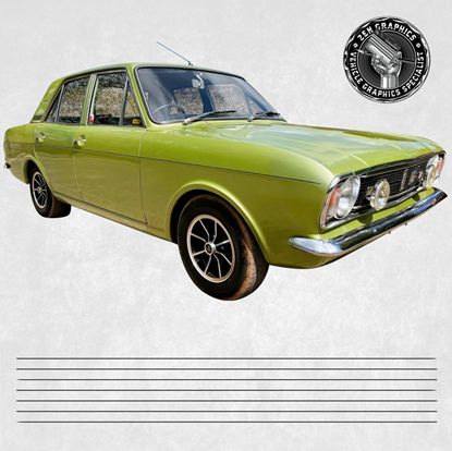 Picture of Ford Cortina MK2 1600E  1967 - 1970 side Pin Stripes