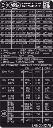 Picture of Range Rover Sport L494 2013 - 2022 replacement Decal / Sticker