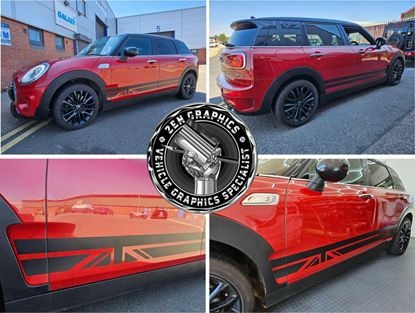 Picture of Mini F54 Clubman Cooper S Night Jack side Stripes / Stickers