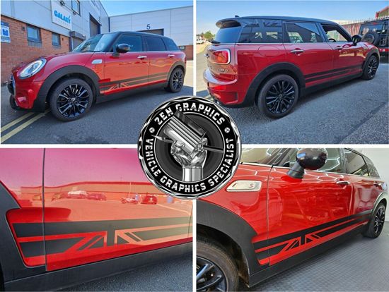 Picture of Mini F54 Clubman Cooper S Night Jack side Stripes / Stickers